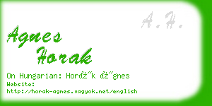 agnes horak business card